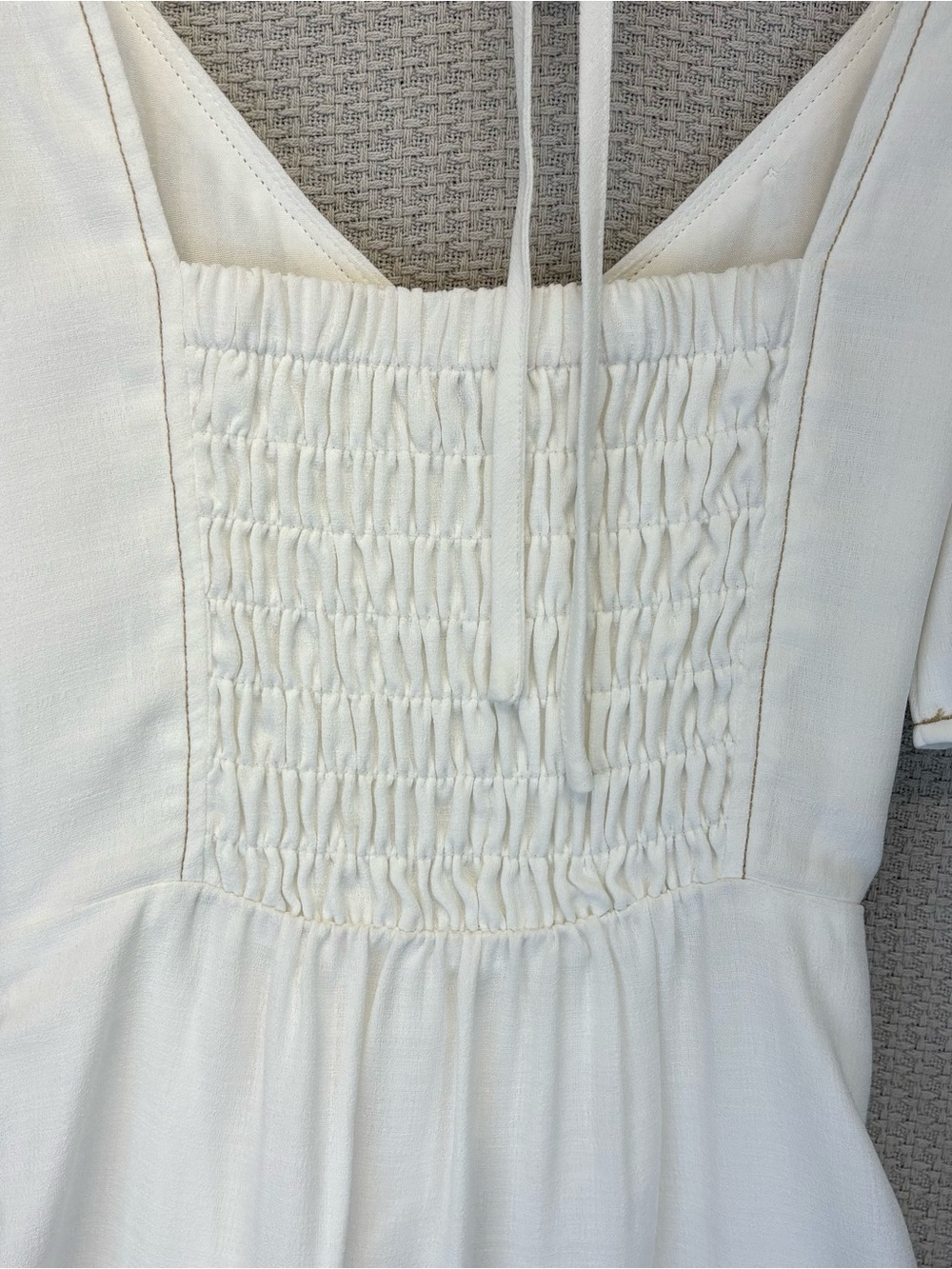 Moon River White Button Front Mini Dress Sz Small Belt Summer Boho Chic Preppy - Picture 10 of 15